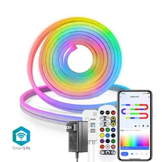 TUYA 네온 LED 스트립 조명 12-24V 84LED/M 실리콘 로프 라이트(음악 동기화 포함) RGBIC Dreamcolor 쫓는, 01 발광 Color8_05 1M_03 US-plug, 01 발광 Color8_05 1M_03 US-plug, 05 1M