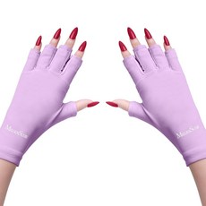 젤 네일 램프용 멜로디 수지 UV 장갑 매니큐어용 전문가용 UPF50 자외선 차단 여성용 아트 스킨 케어 핑거리스 햇빛과 드라이어 해로부터 손을 보호합니다 블랙, D-purple, 1개