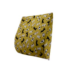 慵懶喵喵花樣舒腰枕 辦公室椅靠枕 舒適腰部支撐 40x40x9cm, 慵懶喵喵(黃)