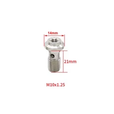 범용 오토바이 브레이크 모토 스테인레스 304 스크류 밴조 캘리퍼스 꼭지 크로스 볼트 스즈키 블리드 스틸, M10x1.25x21, 1개