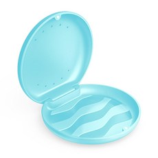 통풍구가 있는 틀니 케이스 교정 리테이너 가정용 자석 잠금 장치가 안화 치과 마우스가드 용기 정렬기 슬림여행사무실 - 라이트 블루, 1세트, Light Blue
