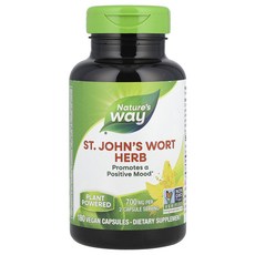 Nature's Way 세인트존스워트 허브 700mg 베지 캡슐 180정(캡슐 1정당 350mg), NaturesWay세인트존스워트허브700mg베지캡슐18, 1개, 180정