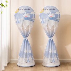 스탠드형 팬 커버 먼지 커버 가정용 스탠드형 풀백 팬 커버 범용 두꺼운 방재 커버, 2개입북극곰타입60*148cm