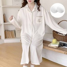 임산부 긴팔 잠옷 원피스 봄 가을 임부 루즈핏 긴팔 수유 원피스 면 홈웨어 YLP