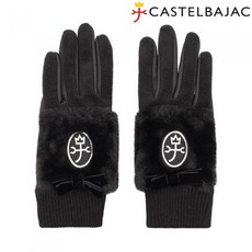까스텔바작 여성 퍼장식 플리스 양손 장갑_BGCWGL703BK, 블랙, 1개