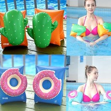 어린이 청소년 성인 공용 팔 착용 부력 보조 장비 물놀이 안전 용품 수영장 바다, 암튜브아이스크림, 1개