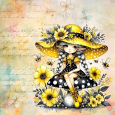 TS 人物0333 蝶谷巴特餐巾紙/藝術紙 Decoupage餐巾紙/藝術紙，精美圖案，提升生活品味, 1個, 22.5x22.5