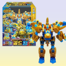 고고다이노 4단합체로봇 골드킹 변신로봇 합체 장난감 황금, 1개, 혼합색상