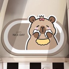 다미타니 3세대 빨아쓰는 규조토 발매트 귀여운 카피바라 시리즈 OCZ0610, 세수중카피바라, 1개