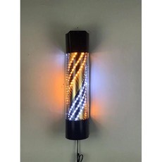LED 미용실 이발소 헤어샵 싸인볼 간판 원형통 회전, 공식 표준, 외부는 60x13 옐로우 골드 및 화이트 골드 버킷으로