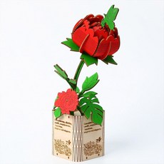 베나마 3D 나무 퍼즐 가드닝 시리즈 로터스 모델 빌딩 DIY 과학 키트 생일을 맞아 성인과 청소년이 조합을 만들 수 있습니다, Peony, 1개