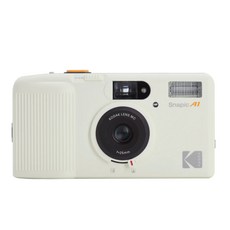 KODAK 柯達 Snapic A1 35mm 底片相機 全自動可重複使用, 1個, 奶油白(標配)+電池