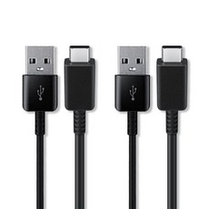 삼성전용 1+1 C타입 고속 충전케이블, 200cm, 블랙, 2개 200cm, 블랙, 2개