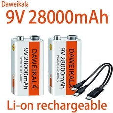 2023 리튬 이온 충전식 배터리 마이크로 USB 배터리 멀티미터 마이크 장난감 리모컨 KTV용 9 V 리튬 28, 04 4pcs
