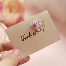 수제 장미 카네이션 메세지카드 감사카드 20장세트, 핑크