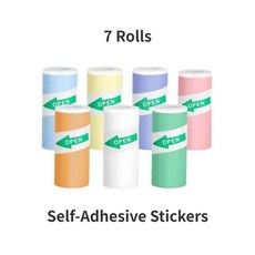 미니 감열지 롤 카메라 인화지 사진 인쇄, 1개, 7Roll Color Sticker