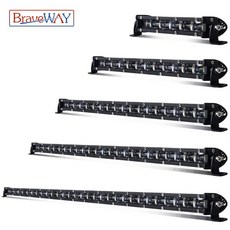 BraveWAY 슬림 LED 작업 라이트 바 작동 오프로드 트랙터 자동차 트럭 ATV UTV SUV 4WD 4x4 드라이빙 12V, 05 38 inch, 1개