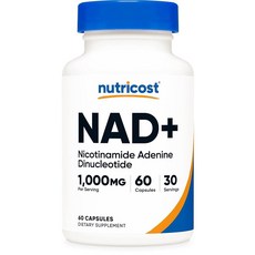 Nutricost NAD+ Supplement (1 000mg) 60 CAP 모자sules - NicotinaMID 미드e Adenine Dinucleotide Vegan, 60개(1개입)