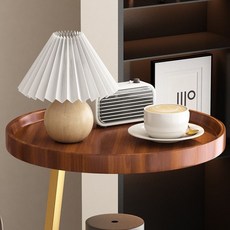 輕奢三層小圓桌家用陽臺客廳書房托盤小桌子小茶几臥室牀頭置物架, 【圓桌面一個】沒有框架