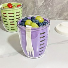 와겐 후르츠팟 샐러드 과일 도시락컵, 옐로우, 1세트