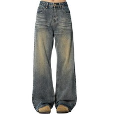 Baggy Jeans 남성용 Y2k 와이드 레그 빈티지 스케이터 청바지 루즈핏 이모 그런지 팬츠 오버사이즈 힙합 스트리트웨어 2000년대 의류 블루. XXL