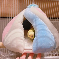 유이미 솜사탕 보온 펫 하우스 앵무새침대 소형 동물 동지, 솜사탕L, 1개