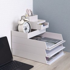 사무용 문서꽂이 책상 정리함 3단 수납 트레이, 미니정리함