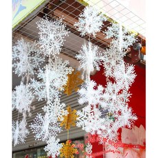 瘋狂派對 台灣現貨 聖誕節雪花吊飾/立體雪花片吊飾/聖誕節佈置/餐廳佈置, 白色