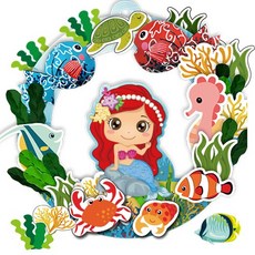 [매직북스] 바닷속 컬러링 리스 모빌, 10개