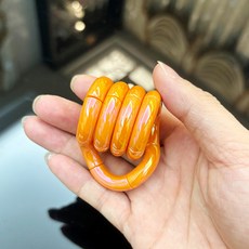 熱賣陶瓷系列扭扭樂寶石專注力訓練減壓神器小玩具tan解壓go, 陶瓷-炫光橙, 1個