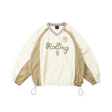 엠오오 나일론 배색 래글런 웜업 - 크림