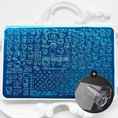 키티 믹스 네일스탬프 플레이트 + 사각 꾹꾹이 스탬핑