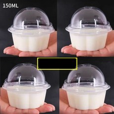 Jun.04 144번 푸딩부덴 전문몰드 투명 플라스틱 매화부덴 케이스 베일 덮개 듀얼 커버 밀크얼린 컵Z, 페 데 스 탈 + 플랩 200 개, 1개