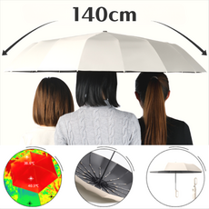 초대형 골프우산 3단자동 접이식 우양산 자외선차단, 140cm 30K 베이지, 1개