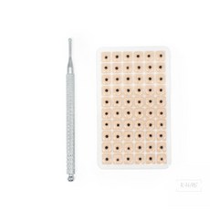 혈자리 패치 살색 스테인리스 60p 스티커, 지압봉, 1개, 1개입