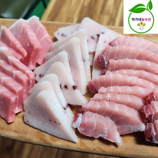 동해안 생물 참다랑어 통참치 참치회, 1개, 참다랑어뱃살300g+자숙새우4마리