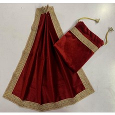 SMMS 스피리추얼 벨벳 식탁보 (그린 스몰- 46cm*46cm/18인치*18인치), 밤색