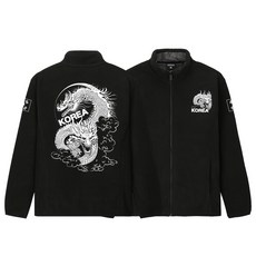 [꼬마군화] ROKA 보아털 남녀공용 KOREA 용 후리스 나염 기모 오픈집업자켓