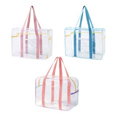 【1688小舖】透明沙灘包 海灘包 游泳包 防水大容量輕便收納, 全包款-果凍