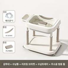 onyou 거동 불편 임산부 평상형 샴푸기 침대용 가정용 헤어케어 노인 간병용, [L자형 받침대 + 저소음 바퀴], 1개, 1L