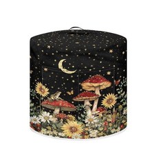 Uorisanigo 먼지 커버 2.8L(3쿼트) 인스턴트 냄비 고양이용 퍼플 플로럴 압력솥 세탁 가능한 패브릭 라운드 주방 가전제품과 호환되는 에어 프라이어 라이스 쿠커 액세서, 빨간 버섯