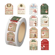 모소가 크리스마스 선물 포장 산타 레터 미니 롤 스티커 500p, 1개