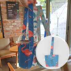 패브릭 드링크백 텀블러파우치 블루밍고, 1개