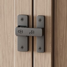 門鎖 門扣 安全鎖 拉門鎖 防盜鎖 門栓 門鎖扣 防盜門扣 直角鎖 櫃子鎖(mina百貨), 1個, 平面-灰