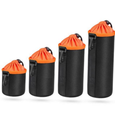 카메라 렌즈 케이스 네오프렌 휴대용 미러리스 렌즈 보관 파우치 수납 중형 액세서리 이동가방 여행용 장비, 오렌지