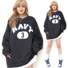 현이네]네이비맨투맨 남녀공용/4XL