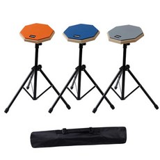 인터스토어 드럼 패드 세트 휴대용 연습용 스탠드 입문 타악기 놀이 음률활동 도구, 1세트, 드럼패드세트 오렌지