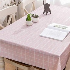 식탁 용품 파스텔 체크 식탁보 방수 테이블보, 방수체크식탁보 민트180X137