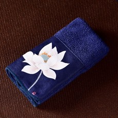 연꽃 무늬 티타월 다도 불교 다포 다건 물흡수 수건 타월, 1개, 플라워 일러스트 티타월(연꽃)