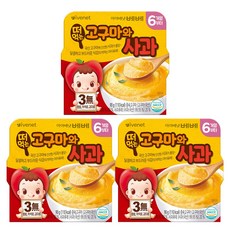 아이배냇 유아식 퓨레 떠먹는 3개세트, 떠먹는(고구마와사과)X3개, 270g, 1세트